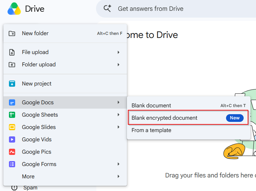 Create a blank encrypted file